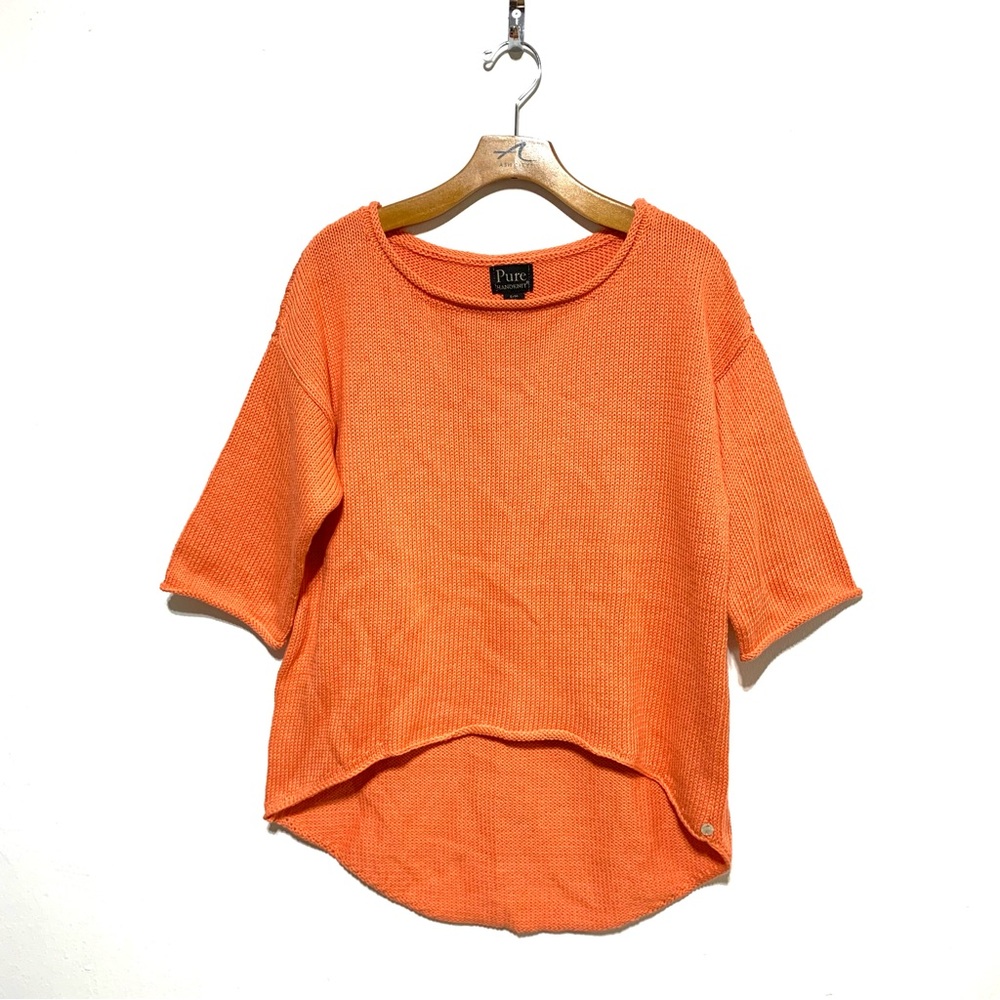 Pure Handknit Women’s Crochet Poncho Relaxed Fit Sweater Top Small Medium
